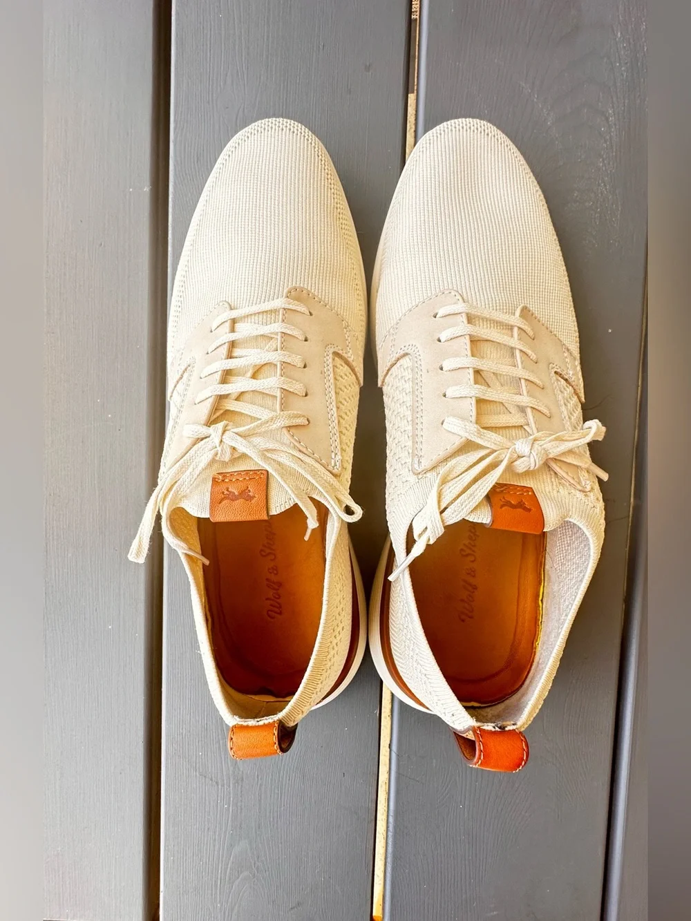 WOLF & SHEPHERD SwiftKnit™ Derby in Cream Men Size 10